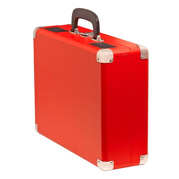 Giradischi portatile a valigetta vintage con uscita USB - Rosso-1