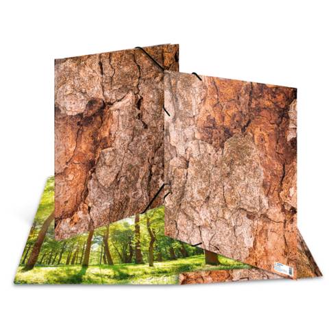 HERMA Eckspannermappe "Nature", DIN A3, Karton, Wood aus stabilem Karton, fühlbar veredelte Oberfläche, - 1 Stück (19790-0