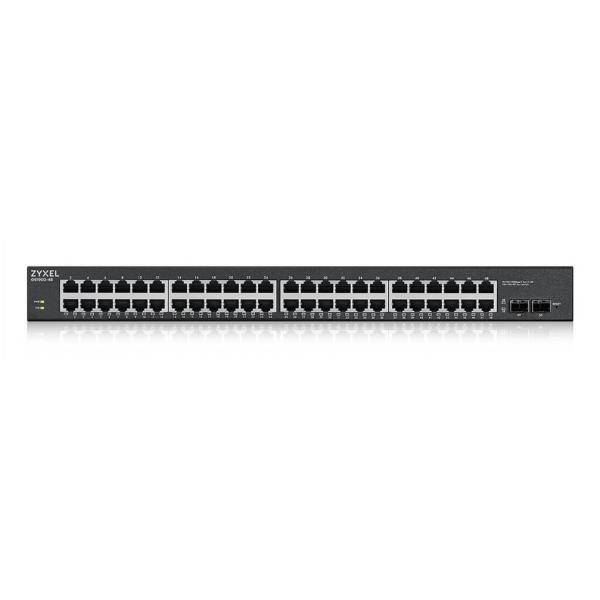 ZYXEL 48 Port GbE L2 PoE+ Smart Switch, 170 Watt rackmount, V2-0