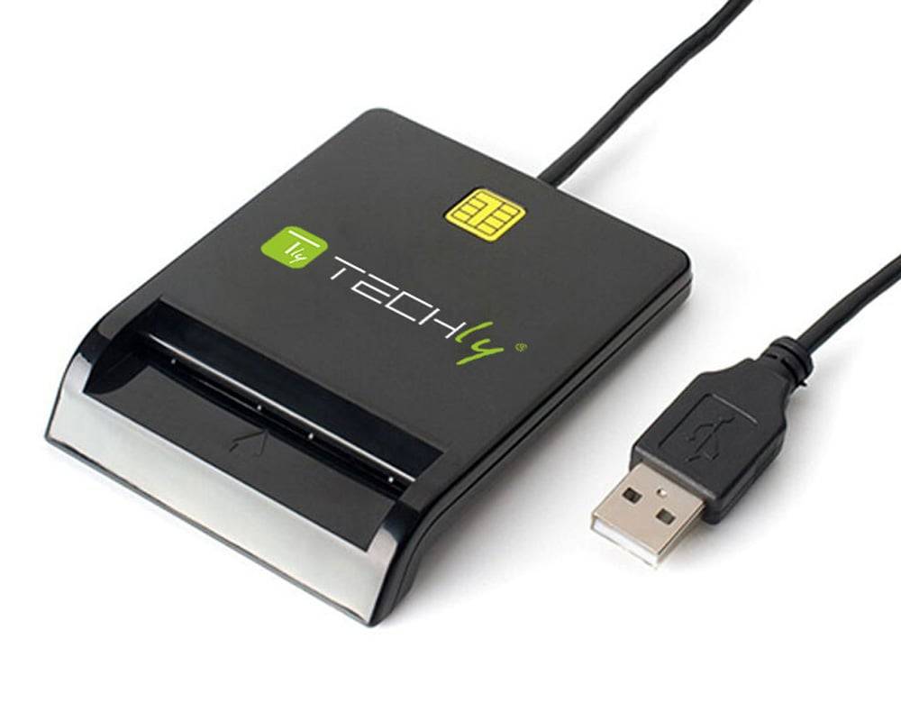 Lettore di Smart Card USB Esterno Nero-0