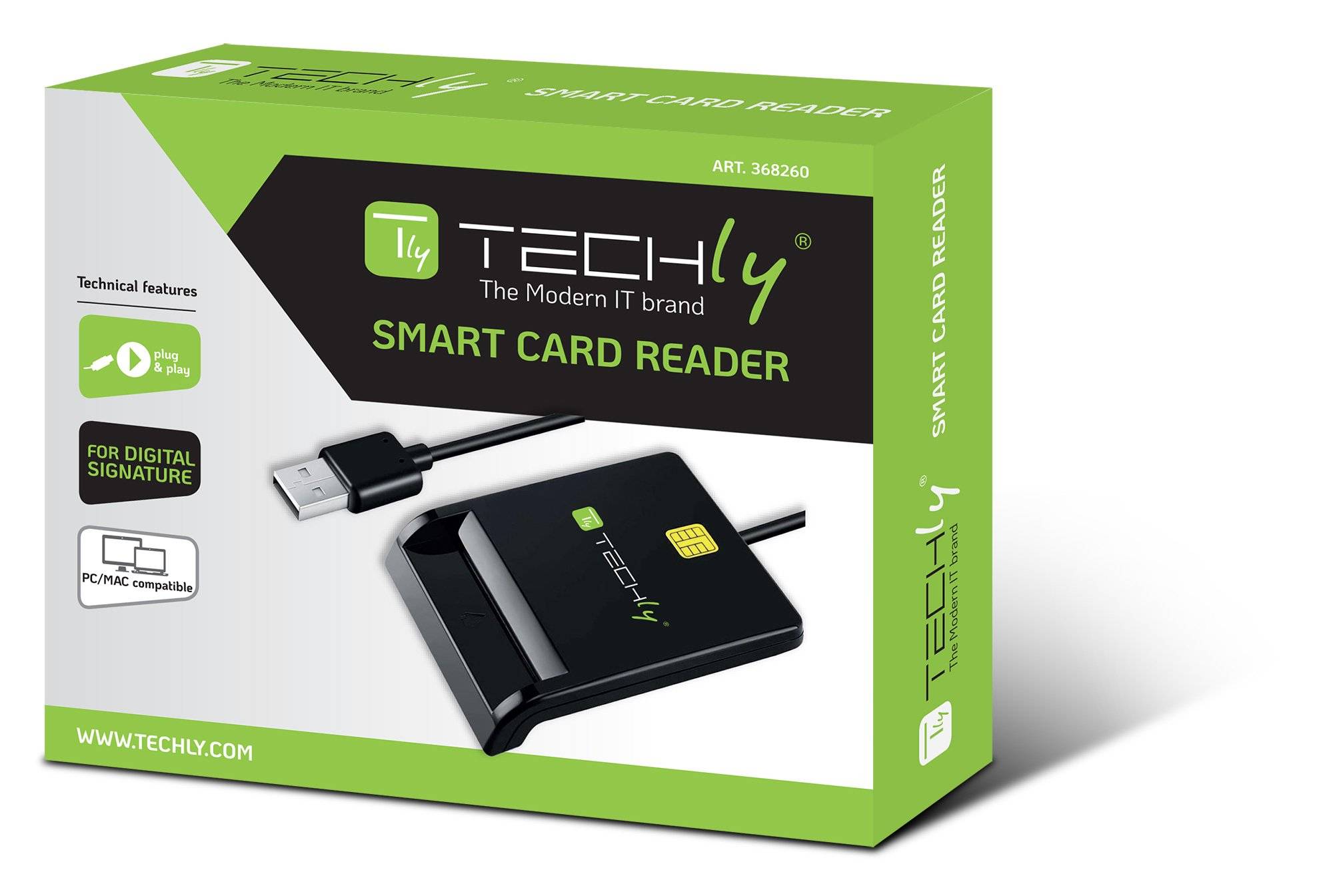 Lettore di Smart Card USB Esterno Nero-1
