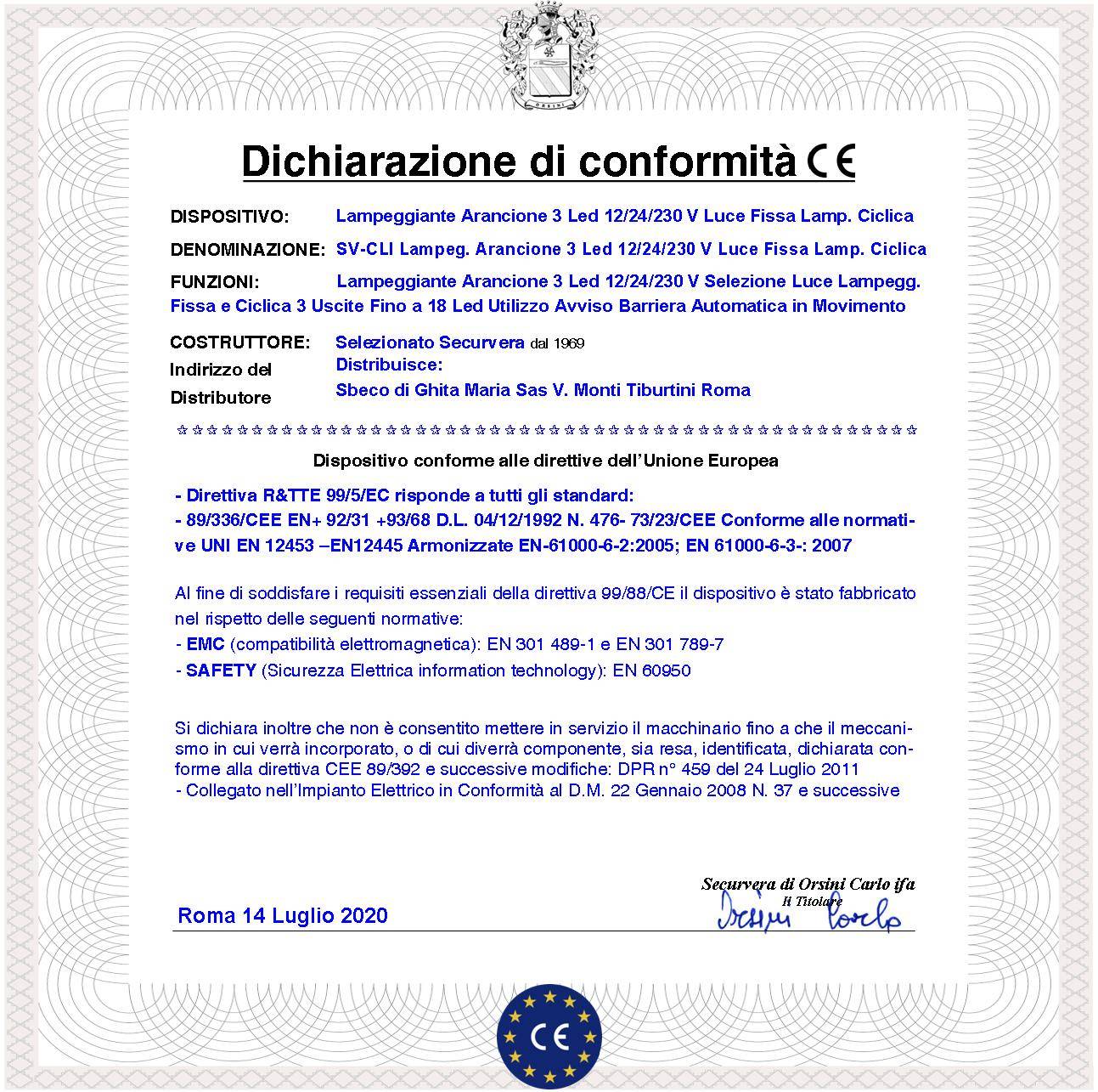 Lampeggiatore Arancione Ovale Piatto Circuito Multifumzioni Scelta Luce Fissa Intermittente Ciclica Il Circuito Suppor-3