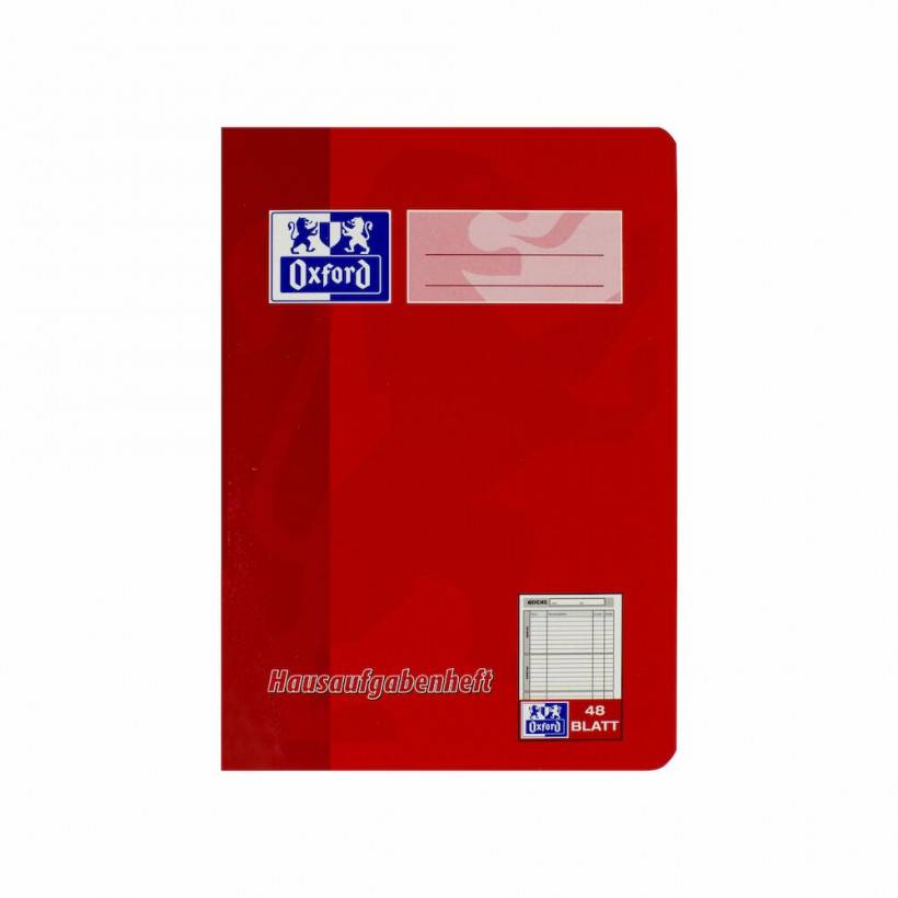 Quaderni OXFORD Compiti Oxford h.A5 vuoti/a righe rosse DIN A5 48-1