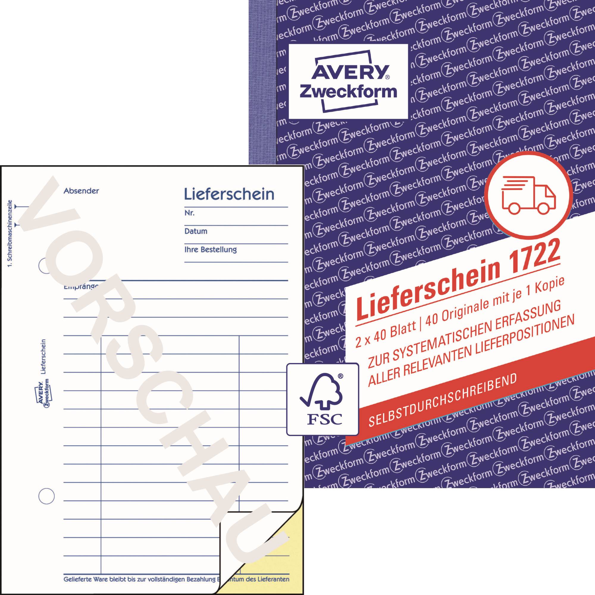Avery 1722 A6 40Seiten Buchhaltungsformular & -Buch (1722)-0