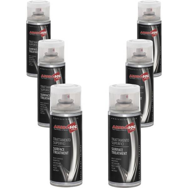 6x Smalto Antiruggine Per Metalli Spray Bianco Trattamento Superfici V400past10