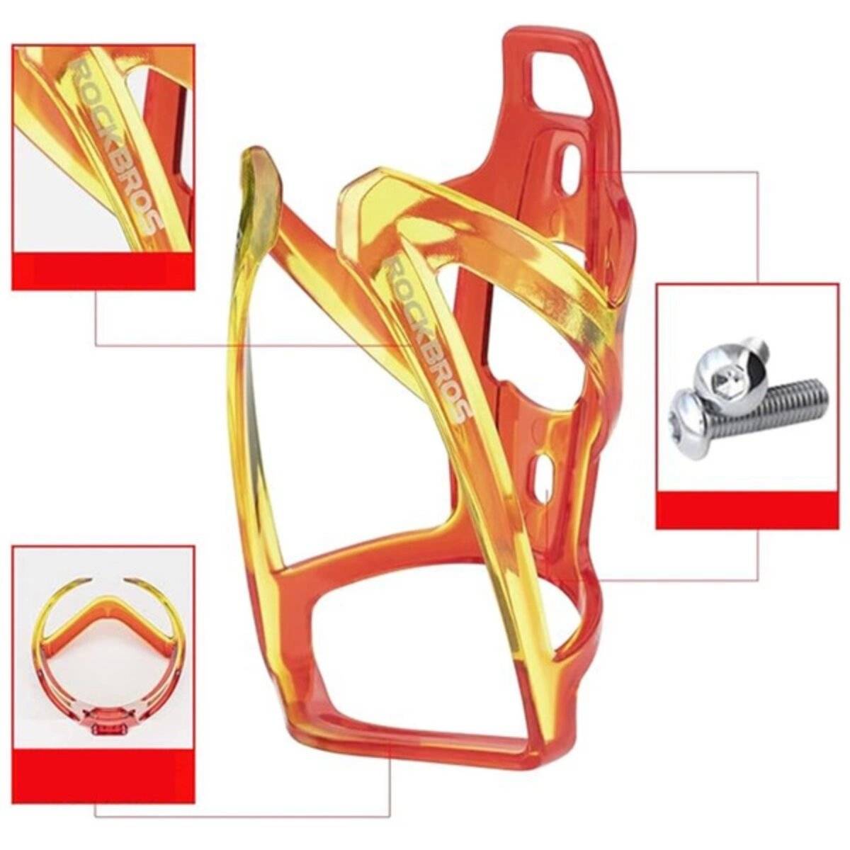 Portabottiglie da bicicletta Rockbros FK338 rosso, giallo-1