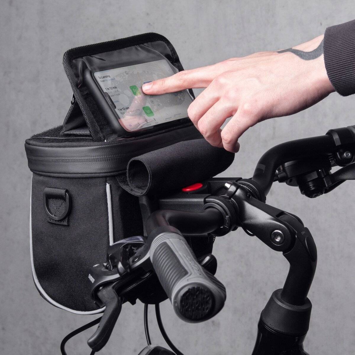 Wozinsky borsa da manubrio per bicicletta borsa a tracolla per bicicletta nera (WBHBB-01)-3