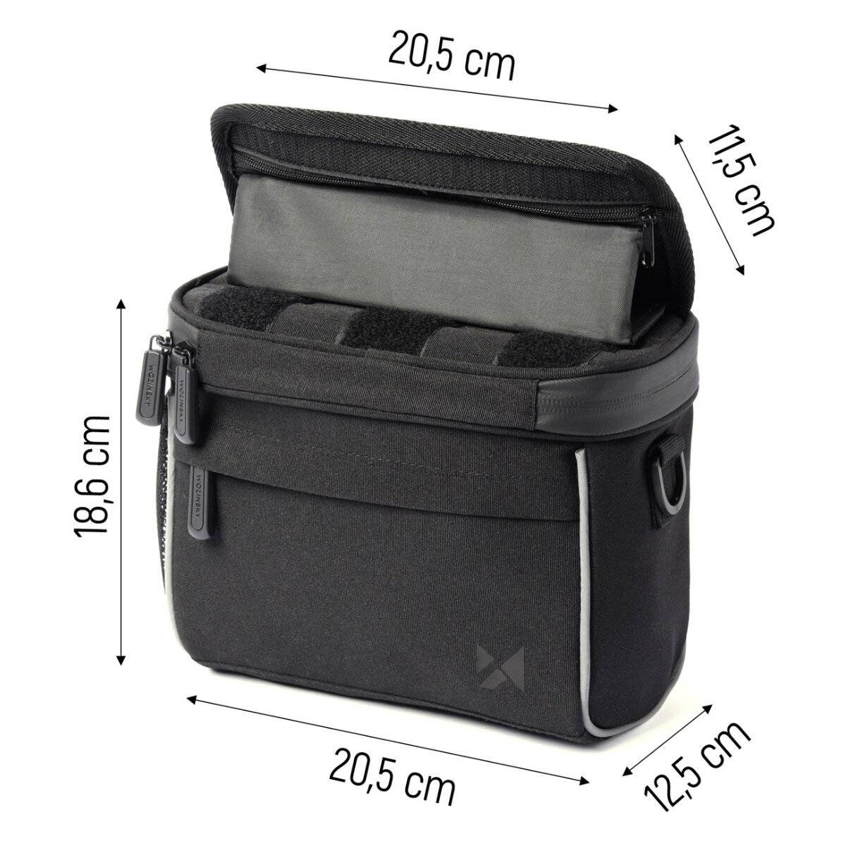 Wozinsky borsa da manubrio per bicicletta borsa a tracolla per bicicletta nera (WBHBB-01)-4