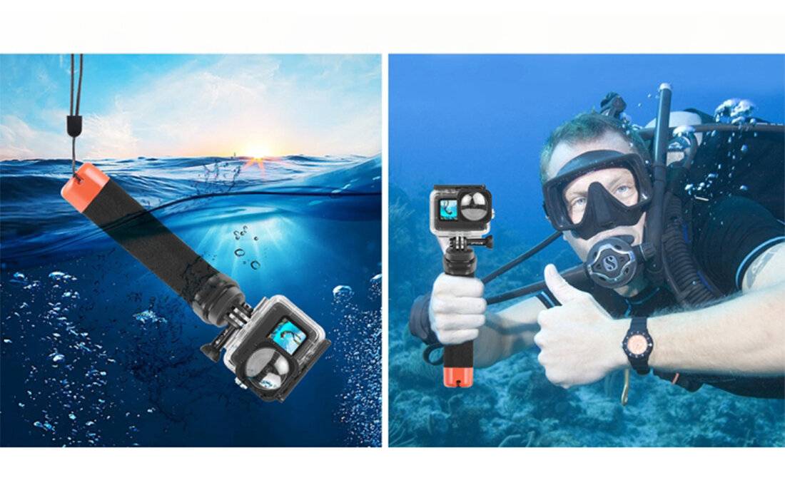 Immagine premio per Puluz - PU561E - Puluz-Auftriebshalterung per Action cam (einschließlich DJI Action 2, Osmo Action)