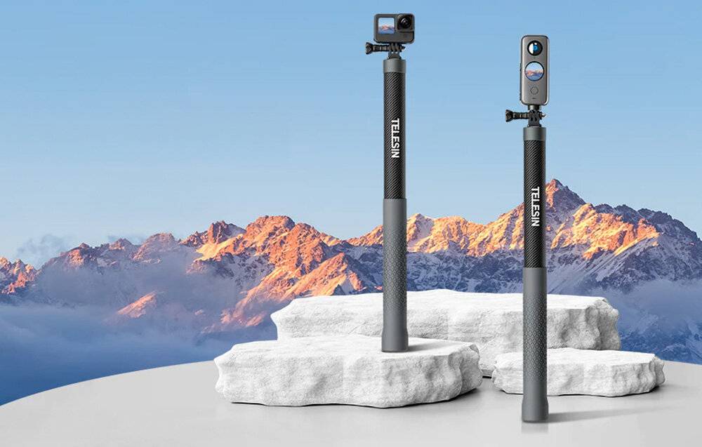 Telesin - GP-MNP-300-3 - 3 m langer Selfie-Stick aus Carbonfaser von Telesin per Kameras GP-MNP-300-3-1