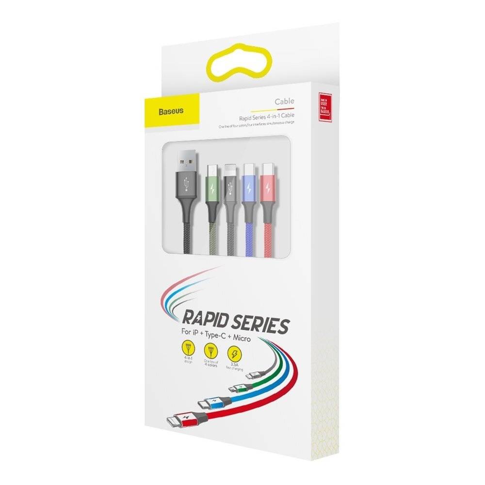 Baseus CA1T4-B01 Handykabel Schwarz 1,2 m USB A Lightning + micro-USB B + USB C (CA1T4-B01)-4