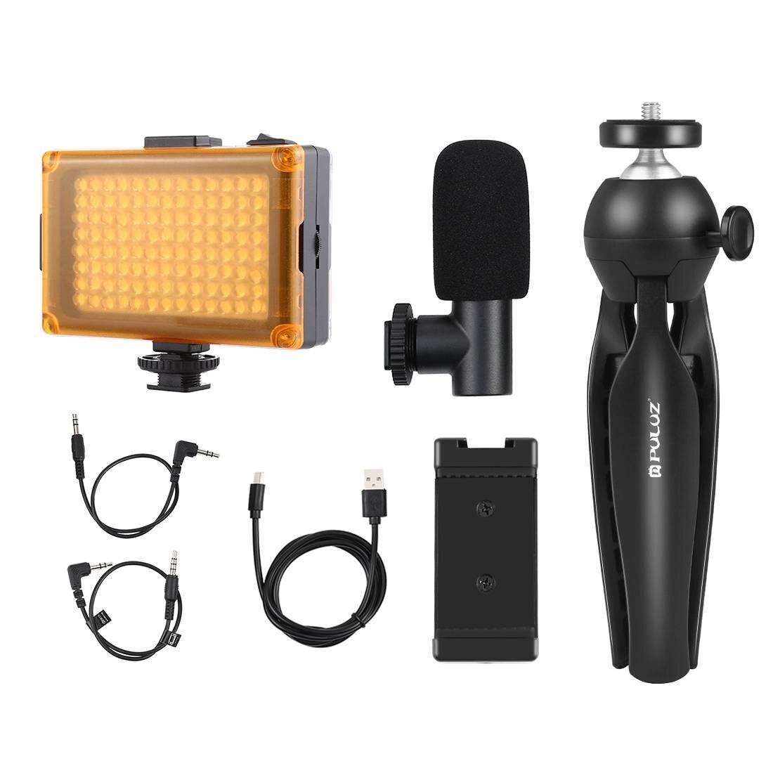Puluz - PKT3132B - Puluz Live-Aufnahme-Set Stativ + LED-Lampada + Mikrofon + Telefonclip PKT3132B-2