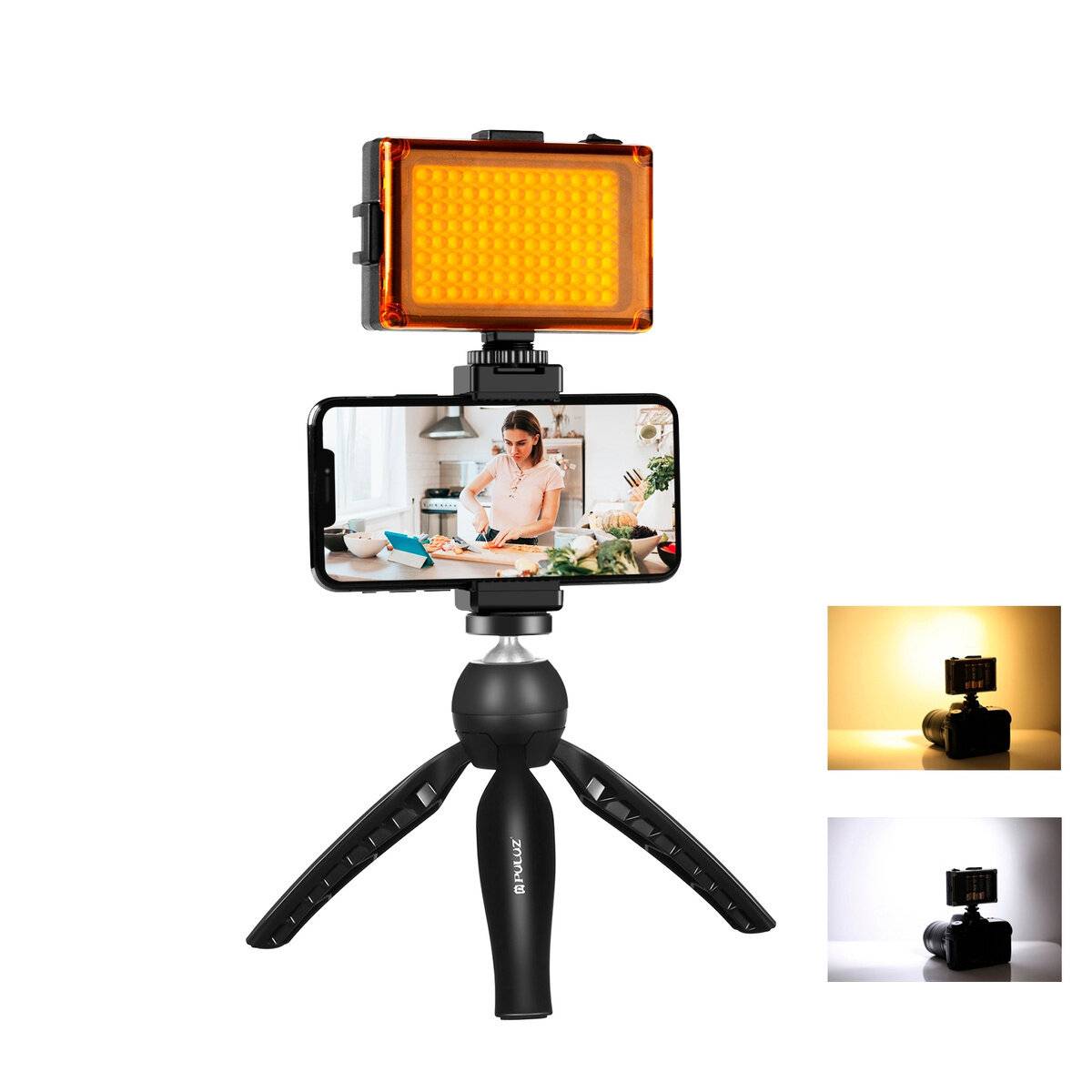 Puluz - PKT3131B - Puluz Live-Aufnahme-Set Stativ + LED-Lampada + Telefonclip PKT3131B-0