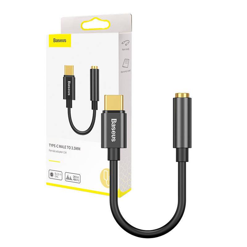 Baseus CATL54-01 adattatore per inversione del genere dei cavi Type-C 3.5mm Nero-3