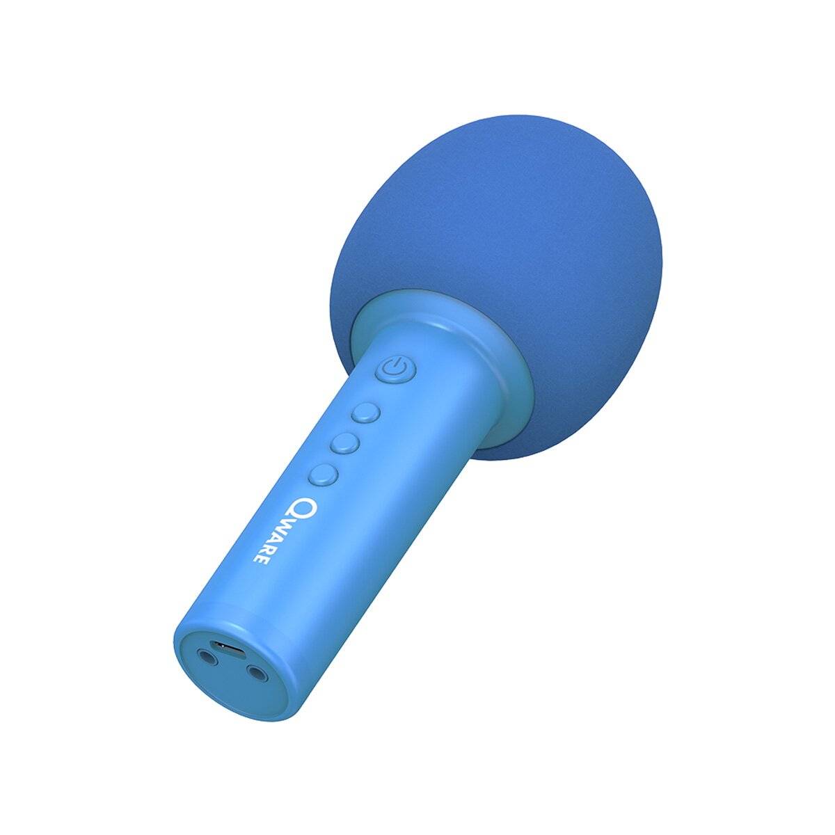 Microfono karaoke wireless Qware con Bluetooth e altoparlante Blu-3