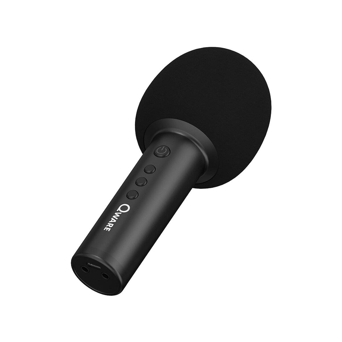 Microfono karaoke wireless Qware con Bluetooth e altoparlante Nero-2