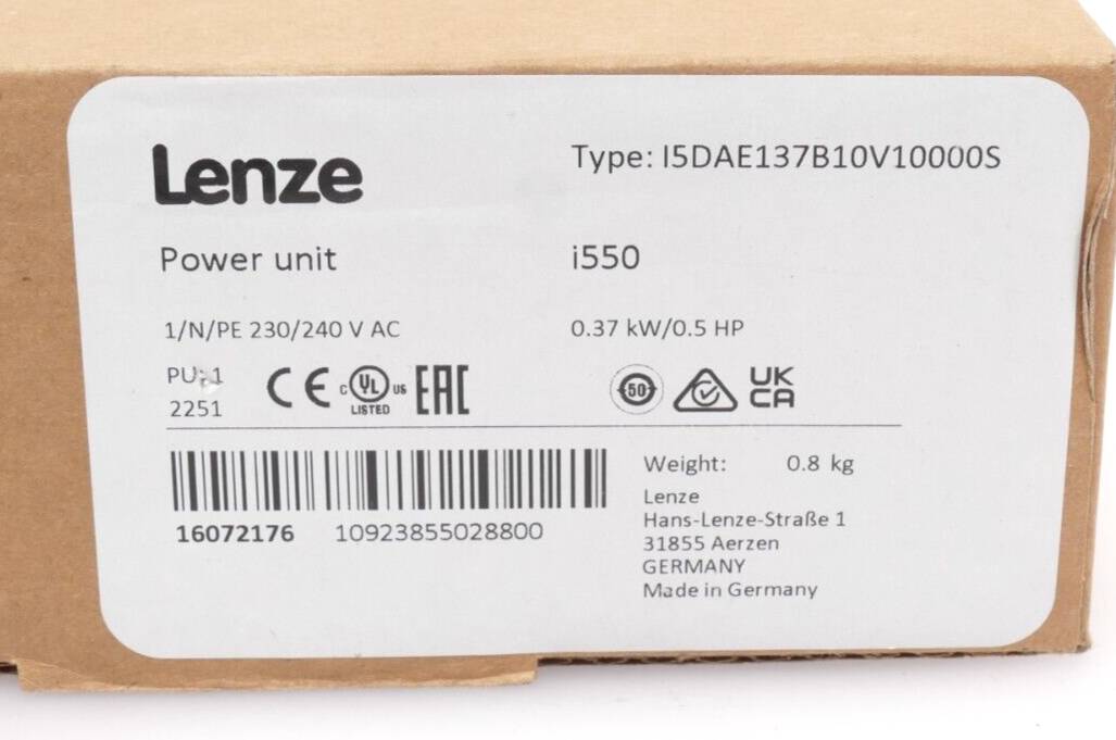 Lenze Umrichter 0.37kW/0.5HP I5DAE137B10V10000S | 16072176-1