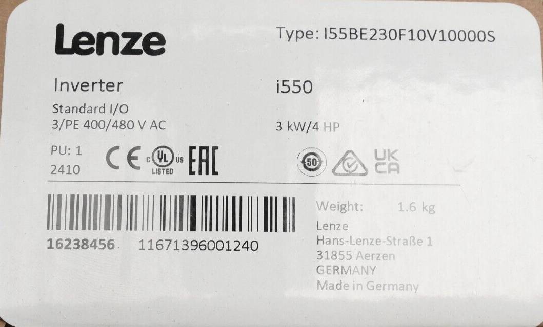 Lenze i550 Umrichter 3kW/4HP I55BE230F10V10000S | 16238456-1