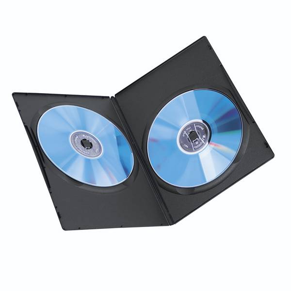 Hama DVD-ROM Slim Double Box - Slim Jewel Case für Speicher-DVD - Kapazität: 2 DVD - Schwarz (Packung mit 10) (51184)