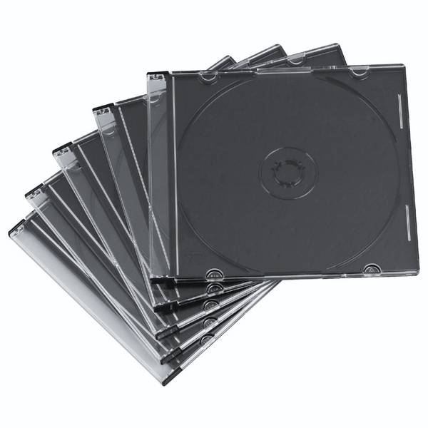 hama CD-Leerhülle "Slim", Slim Case, Kunststoffbox superschmale Hülle zur Aufbewahrung von einer CD-DVD (11432)