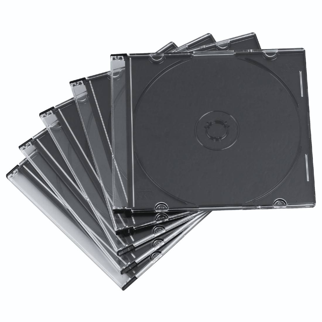 hama CD-Leerhülle "Slim", Slim Case, Kunststoffbox superschmale Hülle zur Aufbewahrung von einer CD-DVD (11432)-0