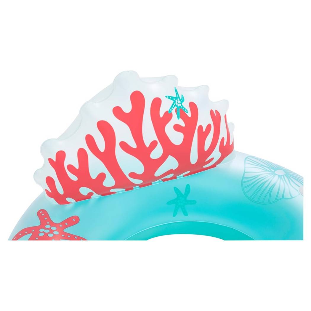 Poltrona Salvagente Gonfiabile Con Maniglie Portabicchiere Schienale Design Corallo 43730 --4