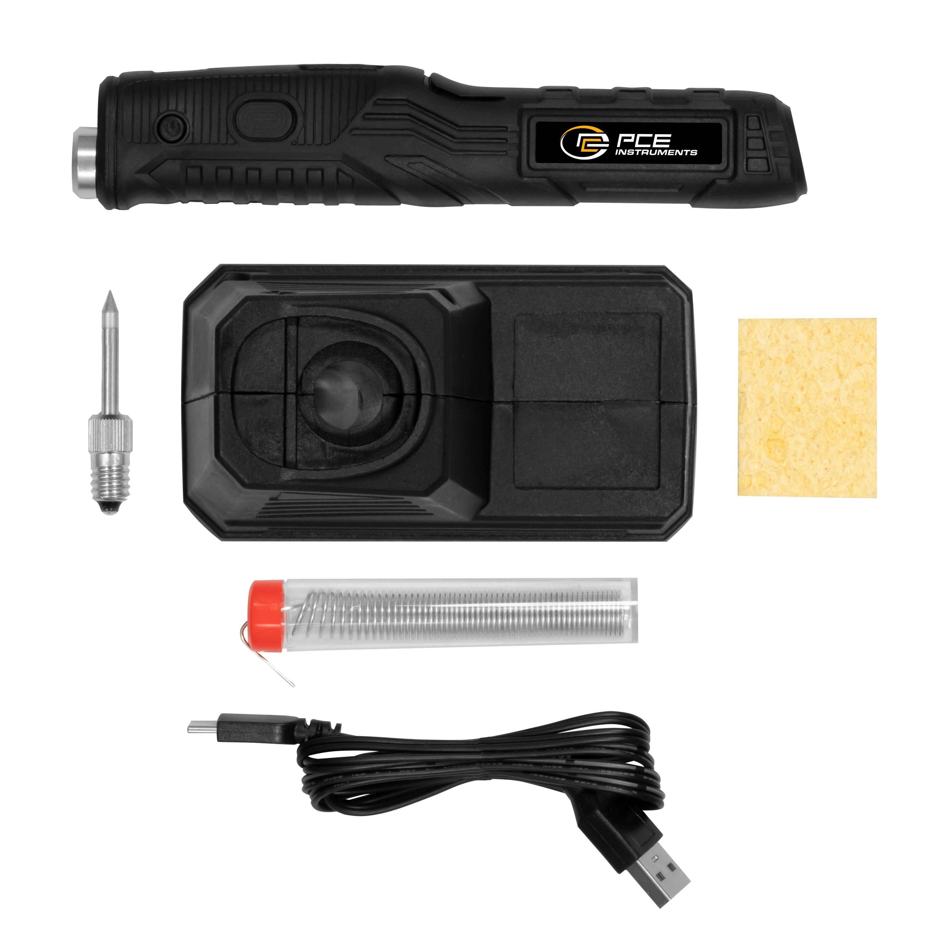 PCE Instruments PCE-ESI 100 Saldatore a batteria 3.7 V 8 W Forma a punta 0 - 480 °C incl. porta stilo-4