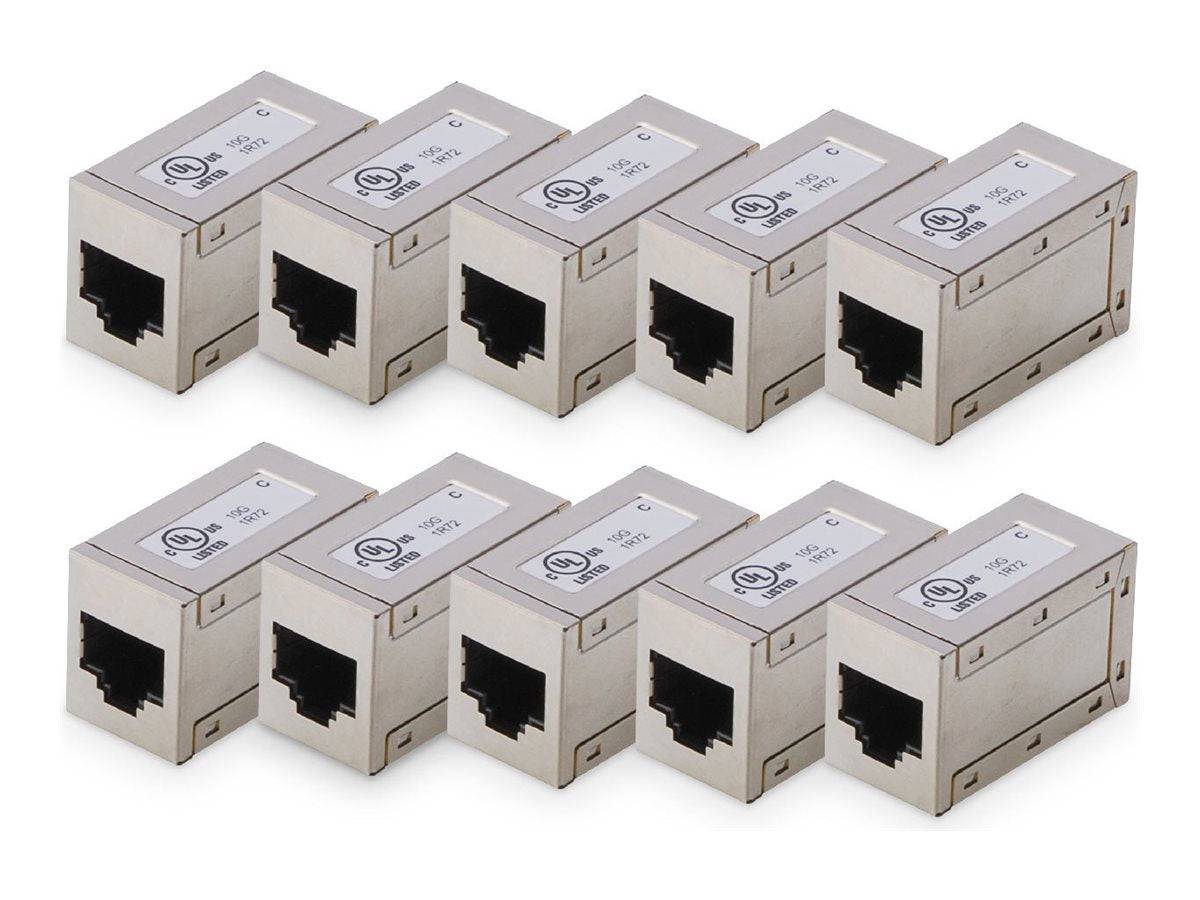 DIGITUS CAT 6, modulare Kupplung, geschirmt - 10 Stk., RJ-45, RJ-45, Silber-0