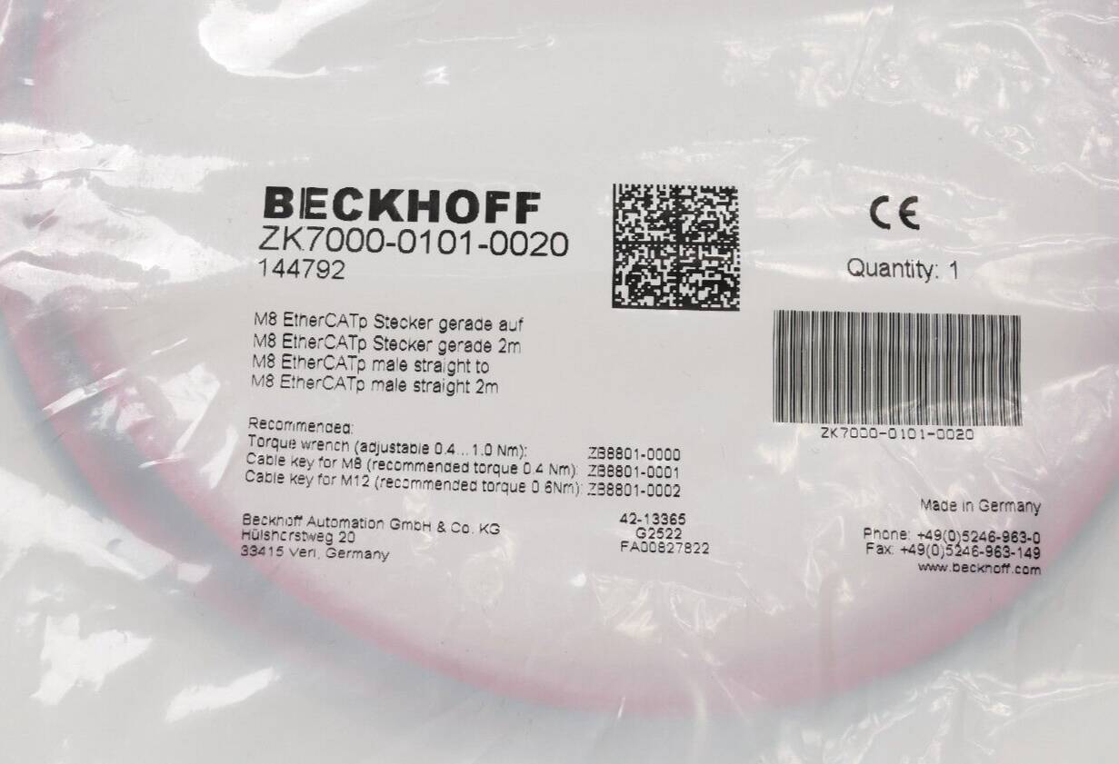 Beckhoff - ZK7000-0101-0002 - Beckhoff EtherCAT P-Leitung 2m | ZK7000-0101-0020-1