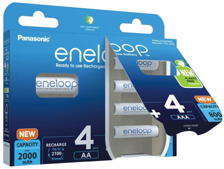 Batteria ricaricabile NiMH, mignon, AA, 2000mAh/Micro, AAA, pacco combinato da 800mAh (4+4), precaricata, blister per...-2