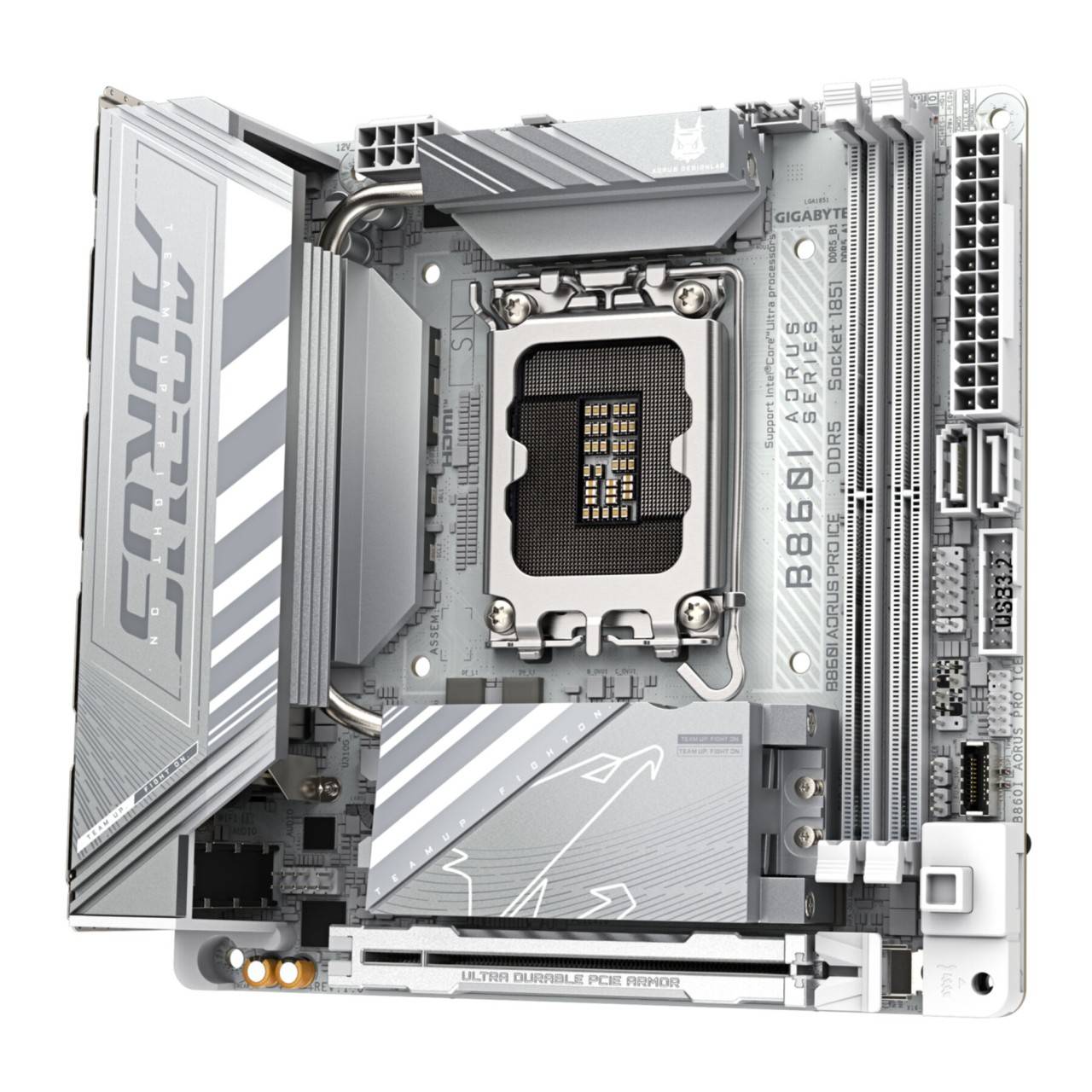 GIGABYTE B860I AORUS PRO ICE Scheda madre - CPU Intel Core Ultra VRM a 8121 fasi fino a 9200MHz DDR5 1xPCIe 5.0 1xPCIe-3