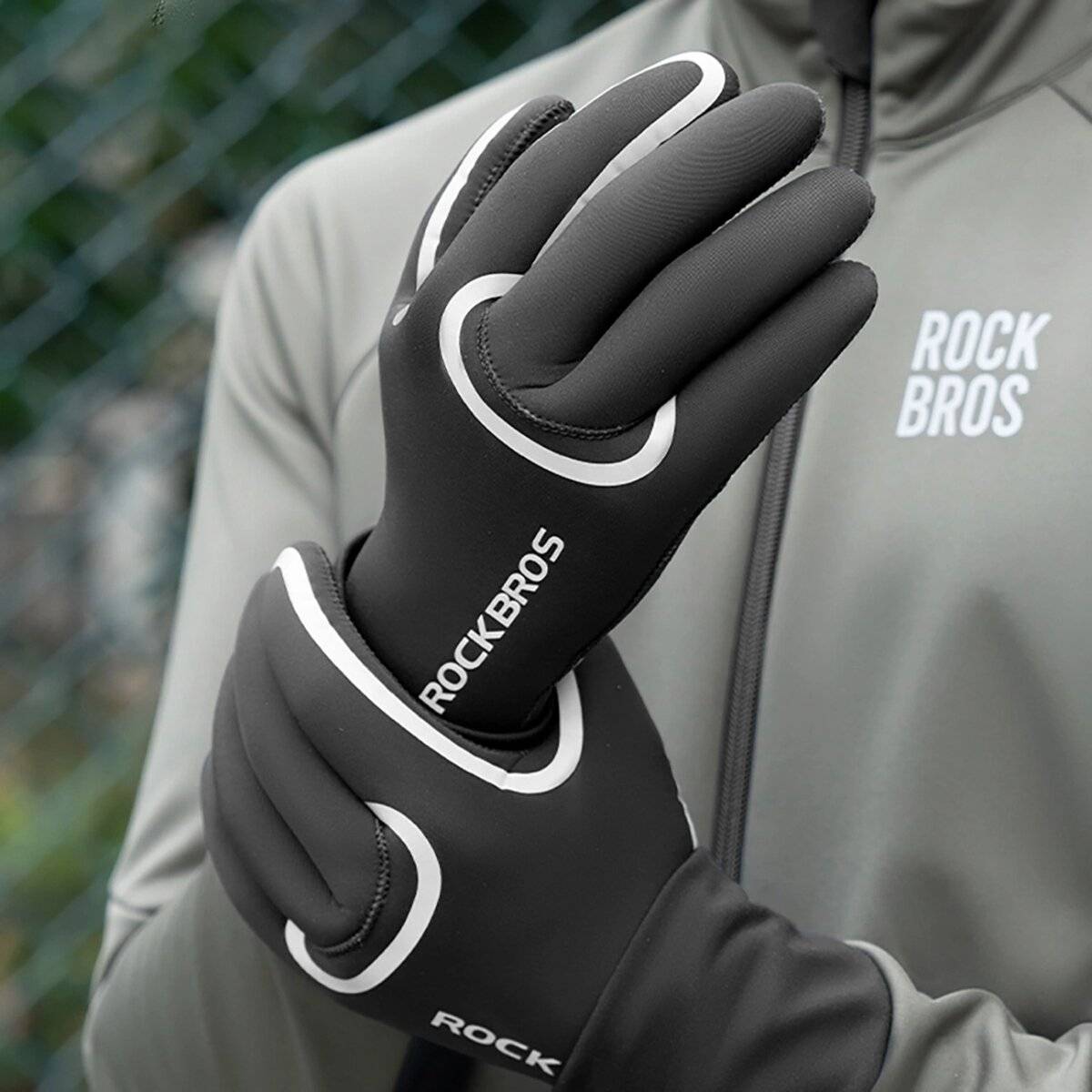 Guanti da ciclismo completamente impermeabili Rockbros L/XL-3
