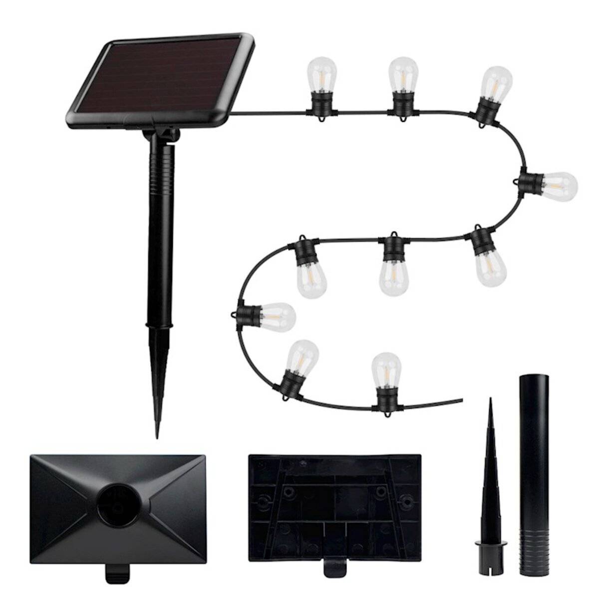 Catena luminosa solare a LED Forever Light FLS-60 da 7,5 m con 10 lampadine-2