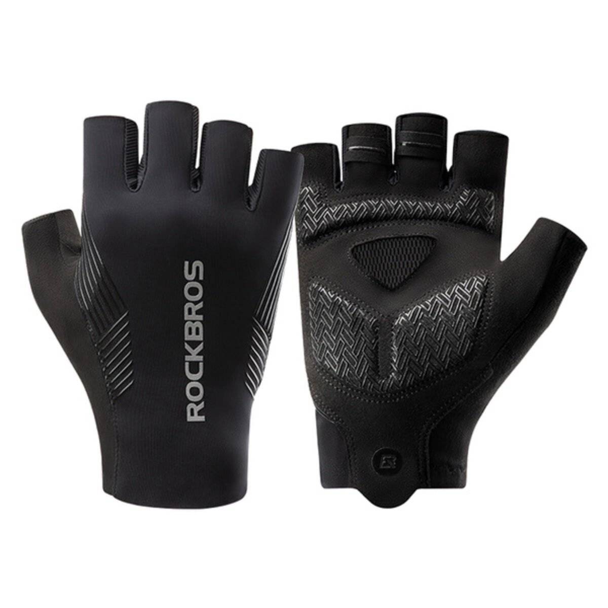 Guanti da ciclismo Rockbros Primavera/Estate/Autunno, dita corte, neri XXL-0