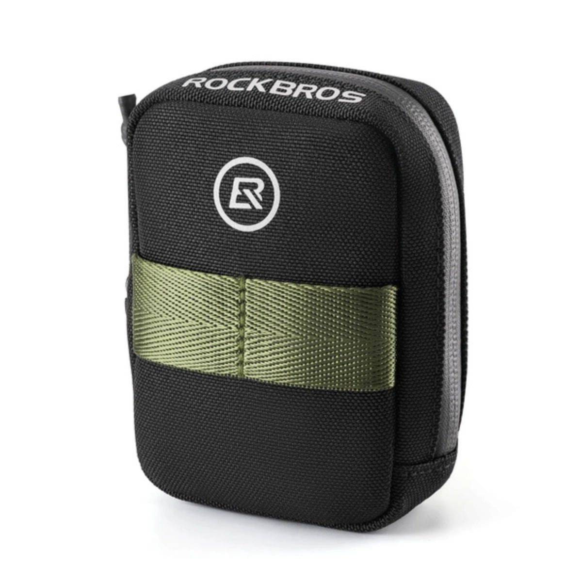 Borsa da sella Rockbros Mini con porta cartuccia di CO2 - Nero/Verde-0