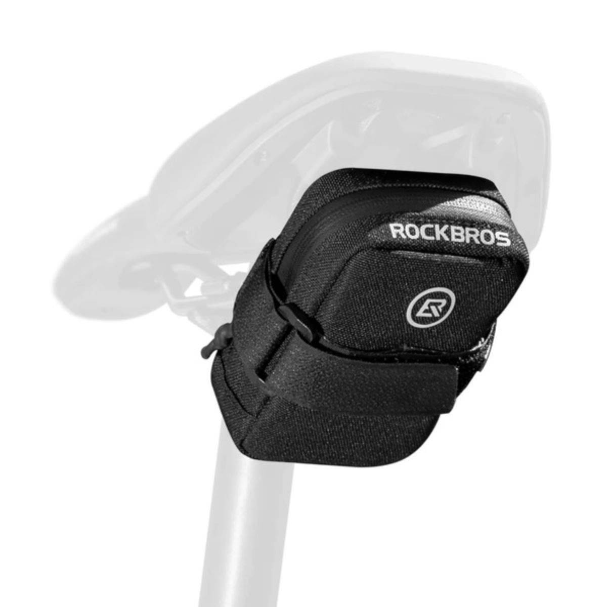 Borsa da sella Rockbros Mini con porta cartuccia di CO2 - Nero/Verde-1