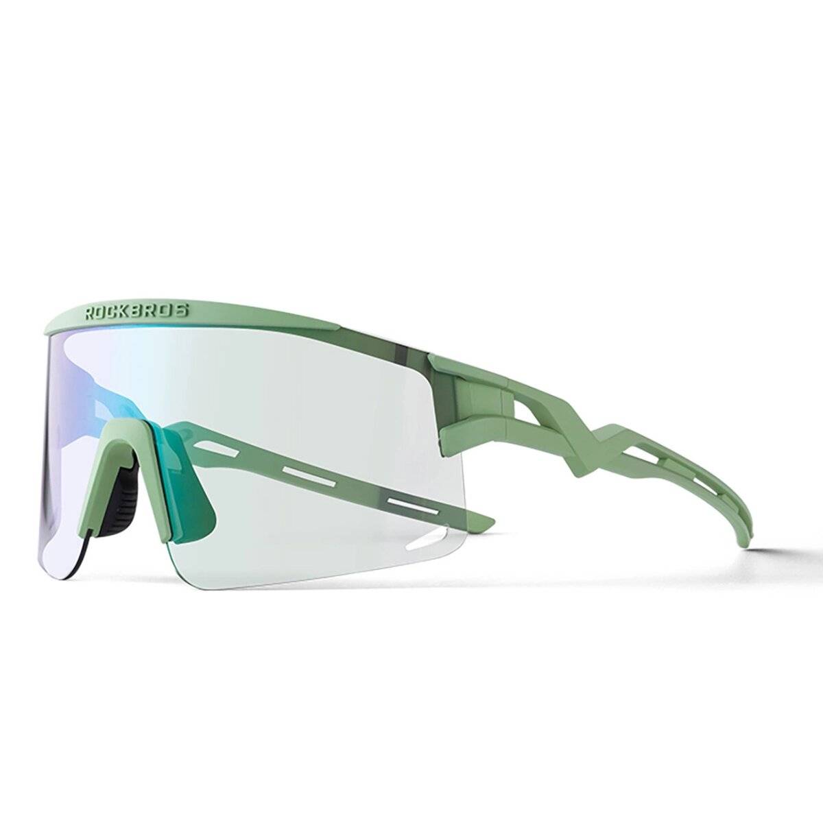 Occhiali da ciclismo fotocromatici Rockbros con protezione UV e inserto graduato, verdi-0