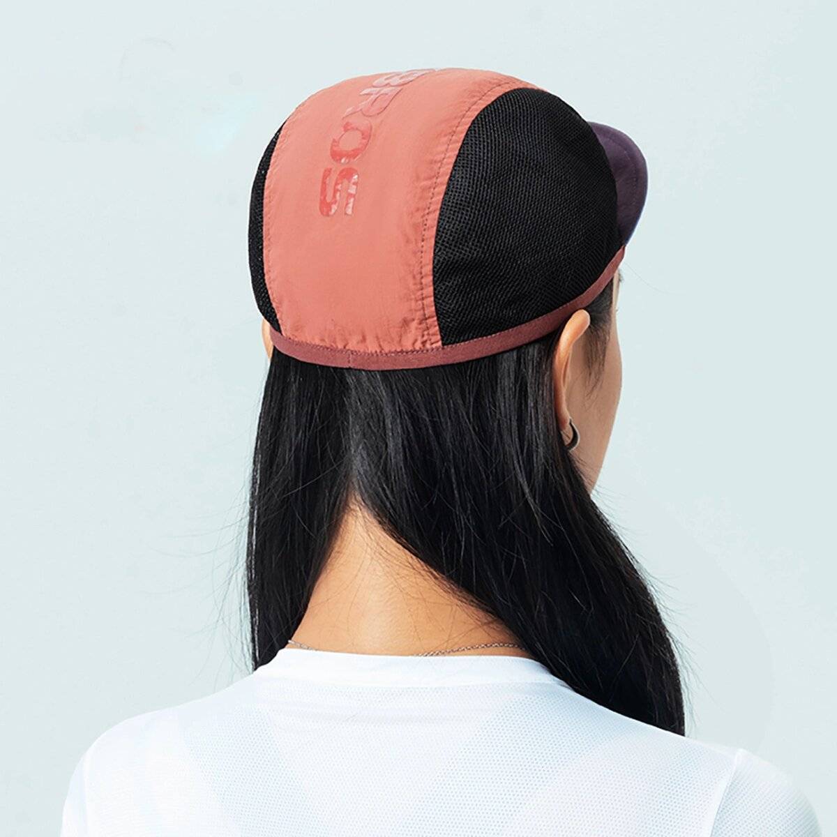 Cappellino da ciclista Rockbros con visiera per casco rosso-2