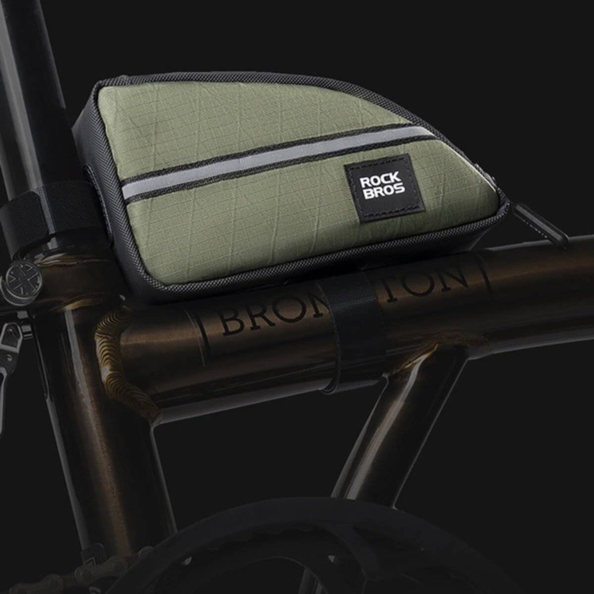 Borsa da telaio per bicicletta Rockbros Triangle 0,8 l, nera-1