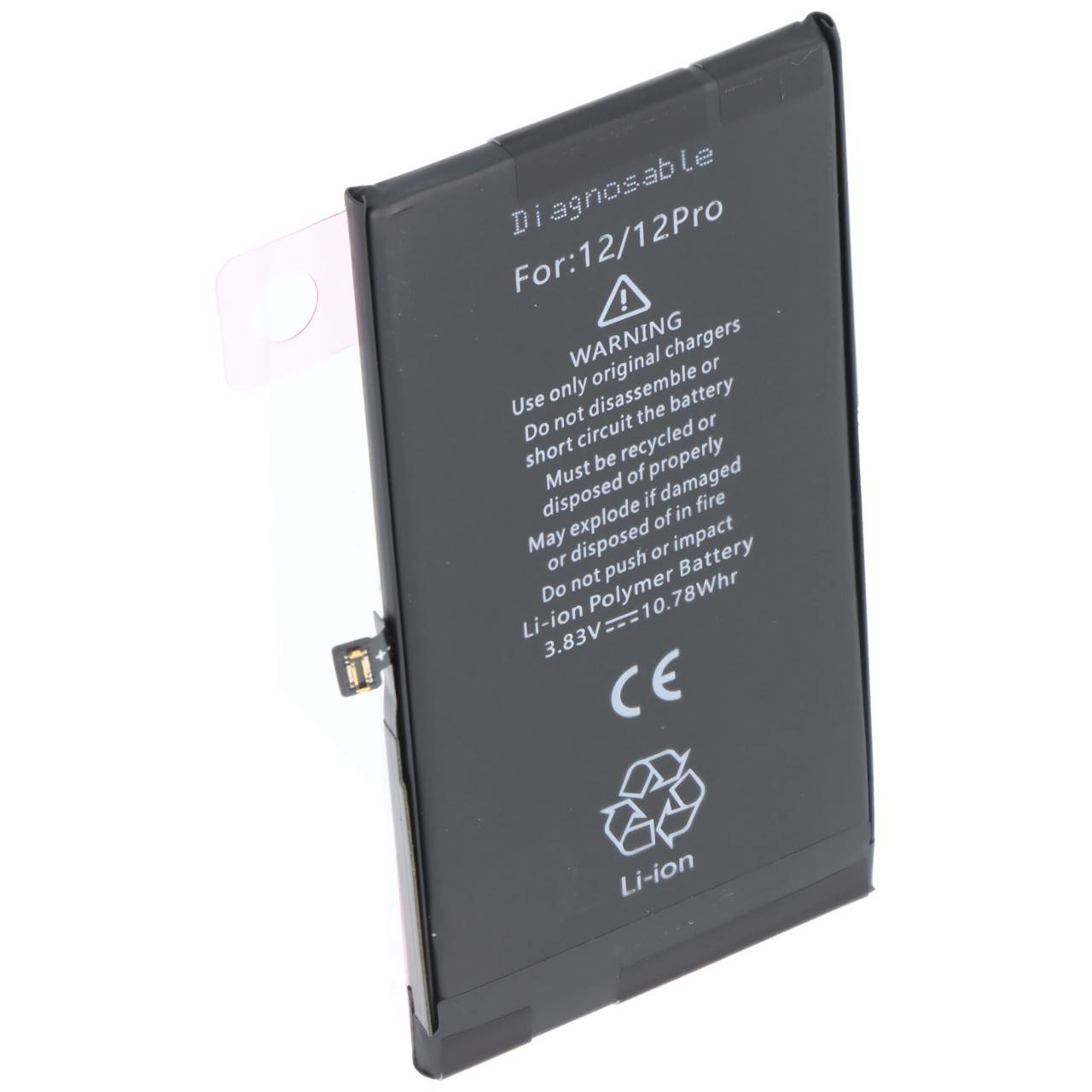 Batteria adatta per Apple iPhone 12/12 Pro, diagnosticabile, Li-Polymer, 3,83 V, 2815 mAh, 10,78 Wh, senza attrezzi-2