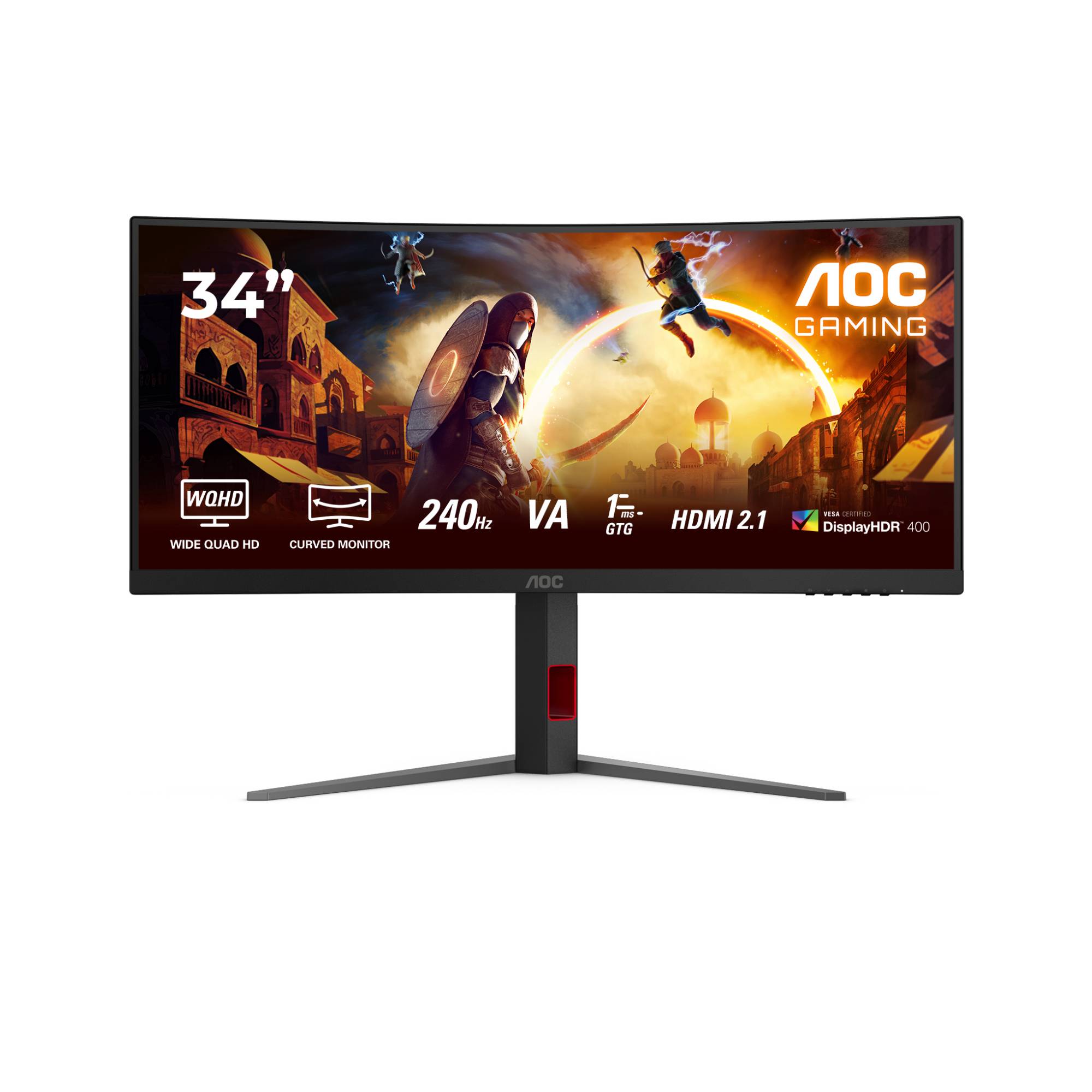 AOC G4 CU34G4Z Monitor PC 86.4 cm (34) 3440 x 1440 Pixel Wide Quad HD LED Nero. Rosso-1