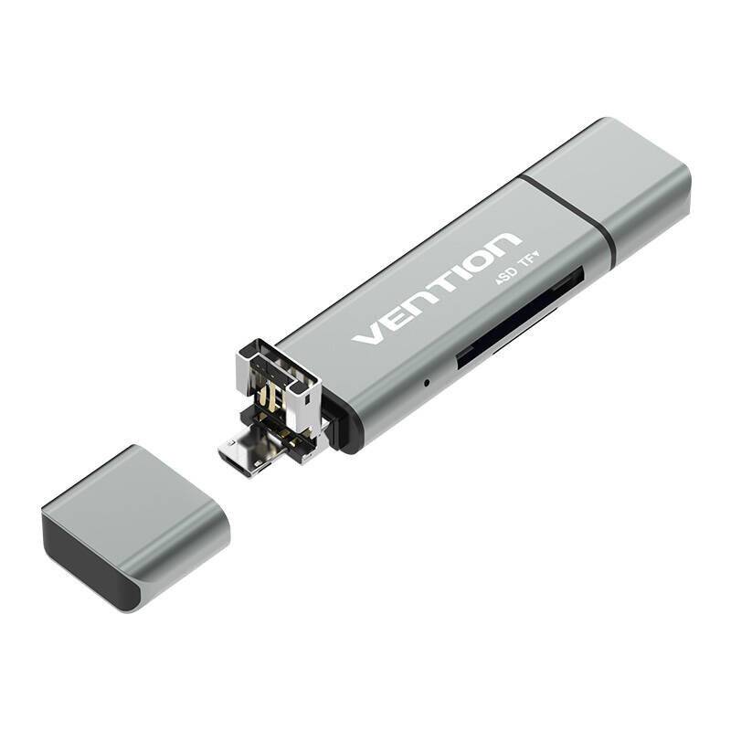 Vention CCJH0 lettore di schede USB Type-A/USB Type-C/Micro-USB Grigio-1