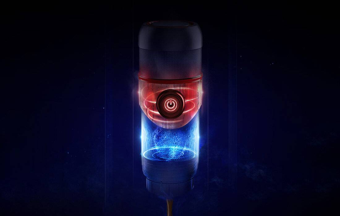 HiBREW - H4-premium - Tragbare 3-in-1-Kaffeemaschine con Etui HiBREW H4-premium 80W-3