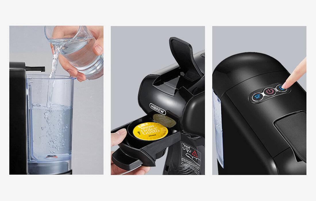 Immagine premio per HiBREW - H1A-black - Kapsułkowy ekspres do kawy 3w1 HiBREW H1A 1450W