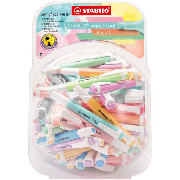 Espositore evidenziatori Swing Cool Pastel Stabilo 100 pz assortiti 275/100-8-2-0