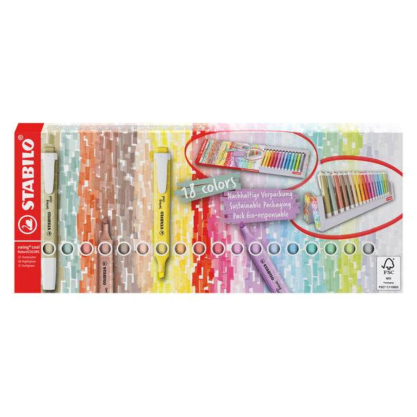 STABILO swing cool evidenziatore 18 pz Punta smussata Multicolore-0