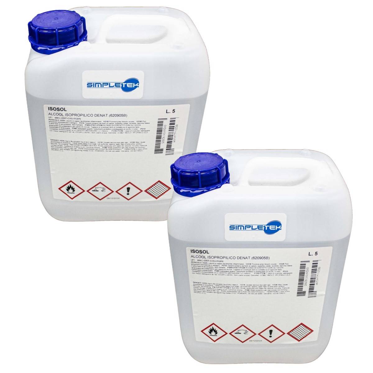 2 X Alcool Isopropilico Isopropanolo 5l Lt Litri Pulizia Ossido Ultrasuoni Puro 97%-0