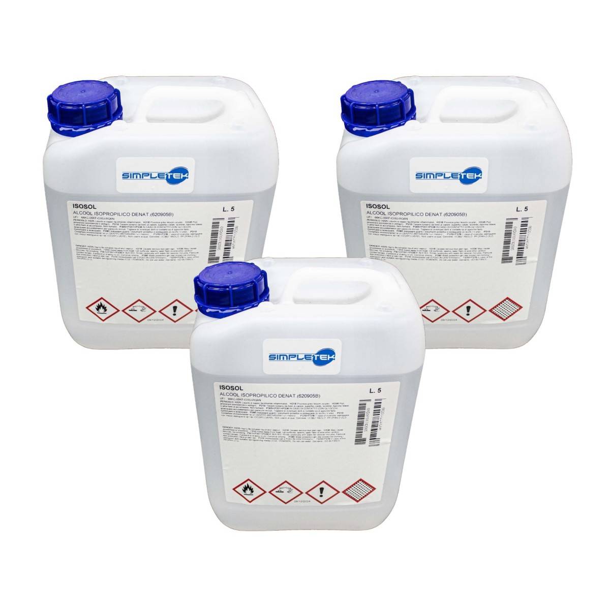 3 X Alcool Isopropilico Isopropanolo 5l Lt Litri Pulizia Ossido Ultrasuoni Puro 97%-0