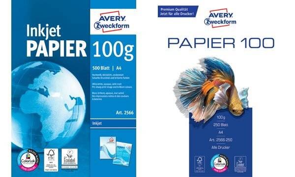Avery Bright White Inkjet Papier - Weiß - A4 (210 x 297 mm) - 100 g/m² - 500 Blatt Normalpapier-3