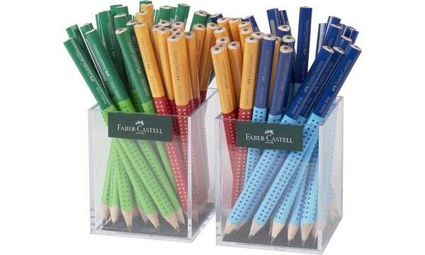 Barattoli da banco Faber-Castell Jumbo greep two tone in grafite - conf. 72 pz colori fusto assortiti - 111912-0